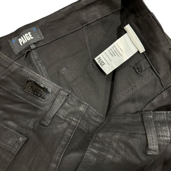 Revolve PAIGE Mayslie Straight Ankle in Black Fog Luxe Coating - Picture 12 of 13